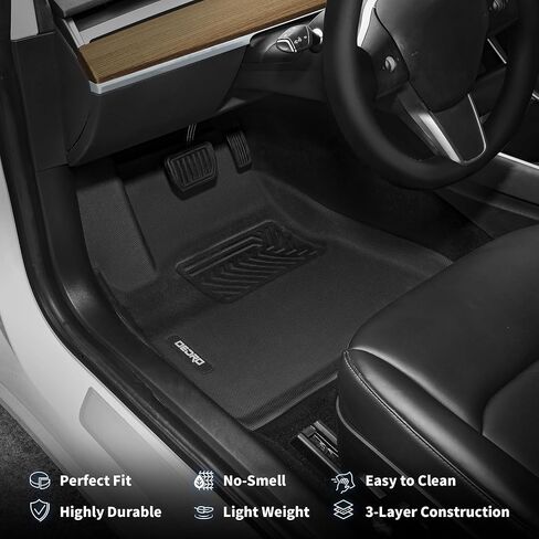 OEDRO Floor Mats Fit for Tesla Model 3 Highland 2024, All Weather Waterproof Accessories for Model 3 Floor Mats, Rear Trunk Mat Cargo Liners in Saudi Arabia