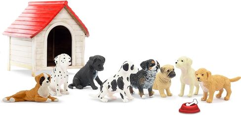 Toymany 12PCS Mini Dog Figurines Playset, Realistic Detailed Plastic Puppy Figures, Hand Painted Emulational Tiny Dogs Animals Toy Set, Cake Toppers Christmas Birthday Gift for Kids Toddlers in Kuwait