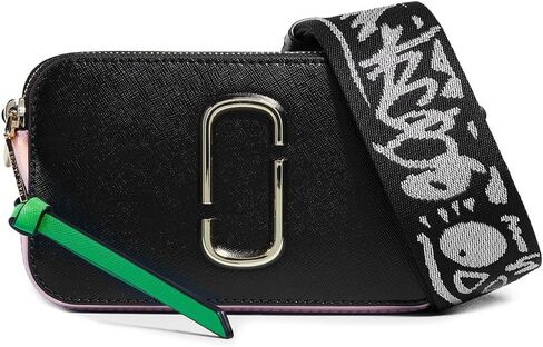 Marc Jacobs Women's Snapshot Camera Bag, Black/Baby Pink, One Size in Saudi Arabia