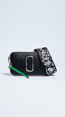 Marc Jacobs Women's Snapshot Camera Bag, Black/Baby Pink, One Size in Saudi Arabia