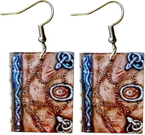 أقراط كتاب على طراز Hocus Pocus للنساء/البالغين. كتاب مع أقراط العين in Kuwait