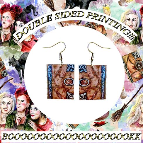 أقراط كتاب على طراز Hocus Pocus للنساء/البالغين. كتاب مع أقراط العين in Kuwait