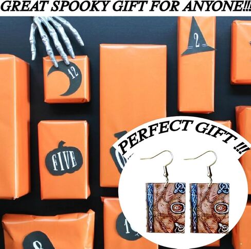 أقراط كتاب على طراز Hocus Pocus للنساء/البالغين. كتاب مع أقراط العين in Kuwait