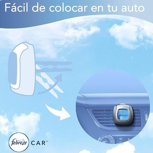 Febreze Car Air Freshener, Set of 5 Clips, Linen & Skyup to 150 Days (Packaging May Vary) in Saudi Arabia