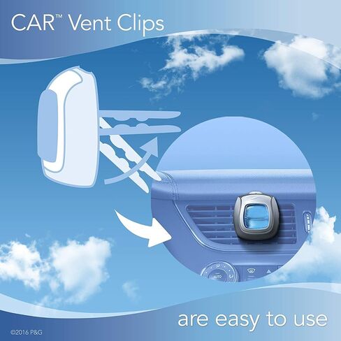Febreze Car Air Freshener, Set of 5 Clips, Linen & Skyup to 150 Days (Packaging May Vary) in Saudi Arabia