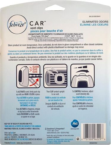Febreze Car Air Freshener, Set of 5 Clips, Linen & Skyup to 150 Days (Packaging May Vary) in Saudi Arabia