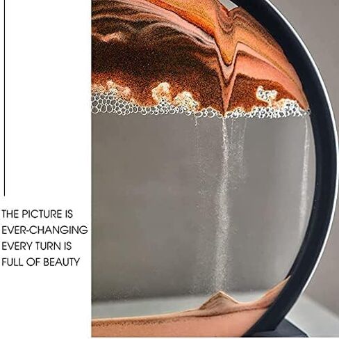 rysnwsu 3D ديناميكية الرمال الفن الحركة السائلة، تتحرك صورة الفن الرمال جولة الزجاج 3D أعماق البحار الرمال في عرض الحركة تدفق الرمال الإطار الاسترخاء سطح المكتب المنزل مكتب العمل ديكور (الأزرق، 7 بوصة) in Kuwait