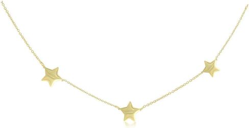 JR Joy and Rachel 14K Gold Plated Sterling Silver Dainty Necklace Three Stars Collar Necklace Length16,17,18 for Women in Saudi Arabia