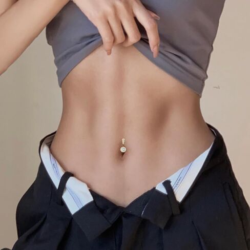 14G Belly Button Ring 8Pcs Belly Button Piercing Stainless Steel Belly Rings Cute CZ Heart Butterfly Clicker Belly Piercing Jewelry for Women in Saudi Arabia