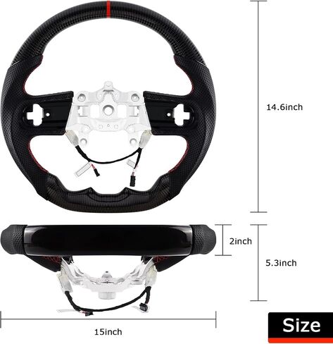 Carbon Fiber Steering Wheel Upgraded Nappa With heating function Perforated Leather with Red Stitching Customized Steering Wheel for Jeep Wrangler JL/JLU/JT 2018-2023 in Saudi Arabia