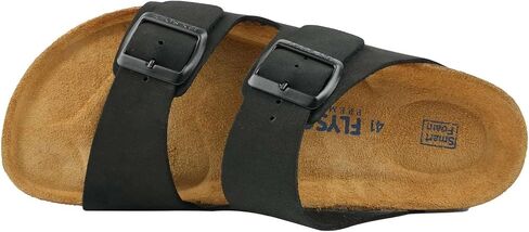 100% Genuine Leather Men's Sandals - Comfortable Cushioned Memory Foam Footbed, Slip-On Slides for Casual Summer Wear, Adjustable Fit, Durable Non-Slip Sole in Saudi Arabia