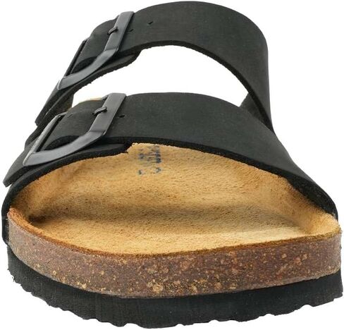 100% Genuine Leather Men's Sandals - Comfortable Cushioned Memory Foam Footbed, Slip-On Slides for Casual Summer Wear, Adjustable Fit, Durable Non-Slip Sole in Saudi Arabia