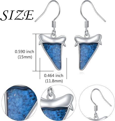 Alphm 925 Sterling Silver Ocean Earrings for Women Handmade Turquoise Chips Sea Animal Dangle Drop Earrings Ocean Theme Jewelry for Daughter Sister in Kuwait