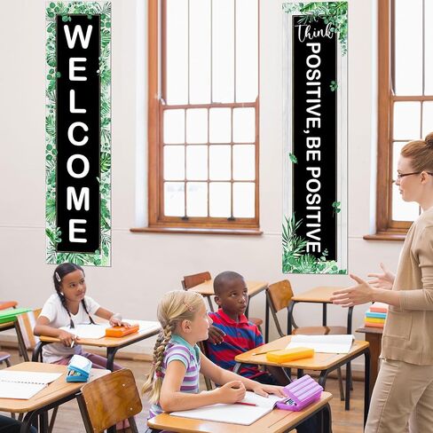 Classroom Welcome Banner Eucalyptus Classroom Decoration for Teacher Positive Welcome Bulletin Board Sign Banner for Primary Elementary Middle School Back to School Decoration Supply in Saudi Arabia