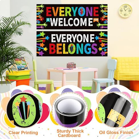 Classroom Decorations Welcome Banner Poster, 2Pcs Welcome Bulletin Board Decoration Wall Decor for Kindergarten Preschool Elementary Primary Middle High School Welcome Back to School Decorations in Saudi Arabia