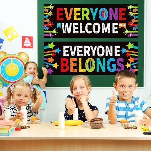 Classroom Decorations Welcome Banner Poster, 2Pcs Welcome Bulletin Board Decoration Wall Decor for Kindergarten Preschool Elementary Primary Middle High School Welcome Back to School Decorations in Saudi Arabia