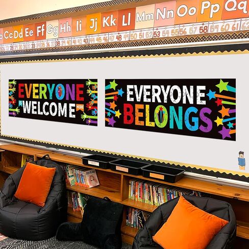 Classroom Decorations Welcome Banner Poster, 2Pcs Welcome Bulletin Board Decoration Wall Decor for Kindergarten Preschool Elementary Primary Middle High School Welcome Back to School Decorations in Saudi Arabia