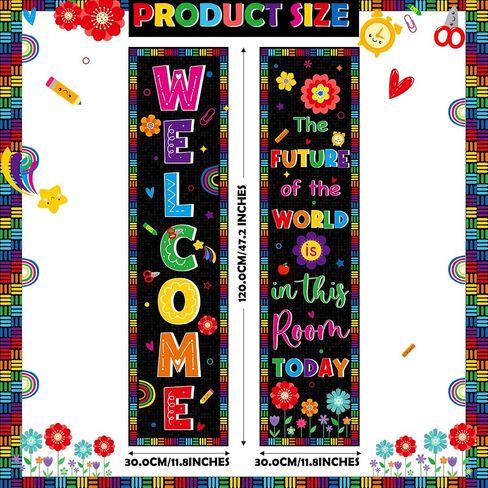Colorful Classroom Decoration Classroom Welcome Banner and Poster for Teacher Positive Welcome Bulletin Board Sign Banner for Primary Elementary Middle School Back to School Decoration Supply in Saudi Arabia