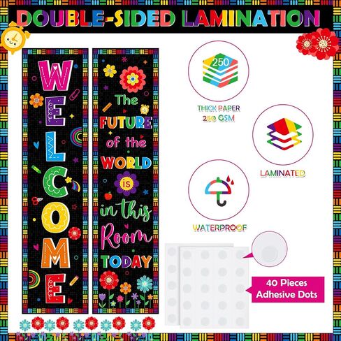 Colorful Classroom Decoration Classroom Welcome Banner and Poster for Teacher Positive Welcome Bulletin Board Sign Banner for Primary Elementary Middle School Back to School Decoration Supply in Saudi Arabia
