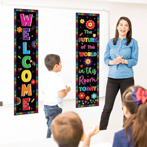 Colorful Classroom Decoration Classroom Welcome Banner and Poster for Teacher Positive Welcome Bulletin Board Sign Banner for Primary Elementary Middle School Back to School Decoration Supply in Saudi Arabia
