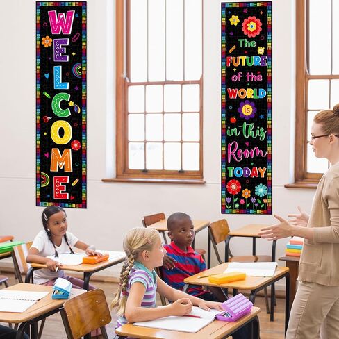 Colorful Classroom Decoration Classroom Welcome Banner and Poster for Teacher Positive Welcome Bulletin Board Sign Banner for Primary Elementary Middle School Back to School Decoration Supply in Saudi Arabia