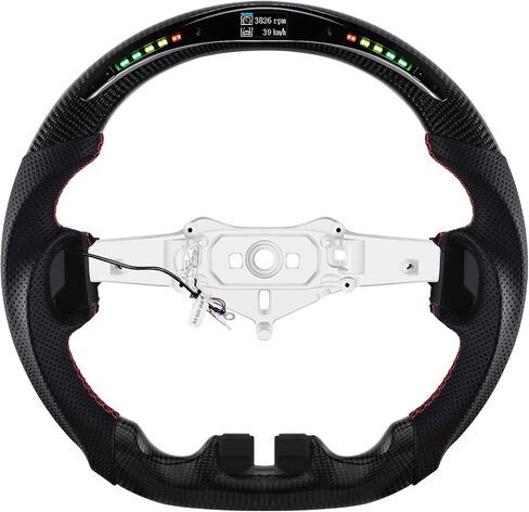 Carbon Fiber Steering Wheel Upgraded Nappa With heating function Perforated Leather with Red Stitching Customized Steering Wheel for Jeep Wrangler JL/JLU/JT 2018-2023 in Saudi Arabia