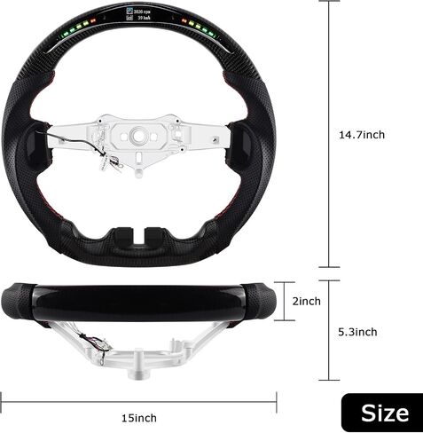 Carbon Fiber Steering Wheel Upgraded Nappa With heating function Perforated Leather with Red Stitching Customized Steering Wheel for Jeep Wrangler JL/JLU/JT 2018-2023 in Saudi Arabia