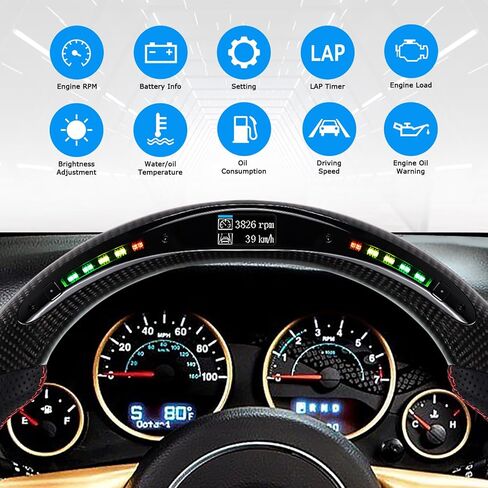Carbon Fiber Steering Wheel Upgraded Nappa With heating function Perforated Leather with Red Stitching Customized Steering Wheel for Jeep Wrangler JL/JLU/JT 2018-2023 in Saudi Arabia