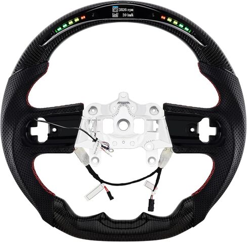 Carbon Fiber Steering Wheel Upgraded Nappa With heating function Perforated Leather with Red Stitching Customized Steering Wheel for Jeep Wrangler JL/JLU/JT 2018-2023 in Saudi Arabia
