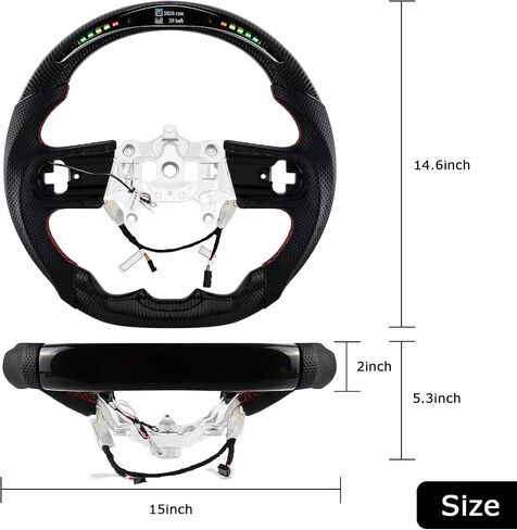 Carbon Fiber Steering Wheel Upgraded Nappa With heating function Perforated Leather with Red Stitching Customized Steering Wheel for Jeep Wrangler JL/JLU/JT 2018-2023 in Saudi Arabia