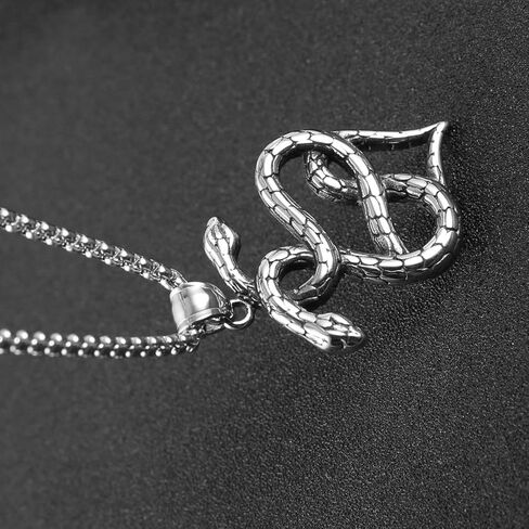 هزمان قلادة من الستانلس ستيل بتصميم مدبب على شكل ثعبان قوطي رترو للرجال والنساء والاولاد، هدية مجوهرات لحفلات اعياد الميلاد، مصنوعة من الستانلس ستيل، بدون احجار كريمة in Kuwait