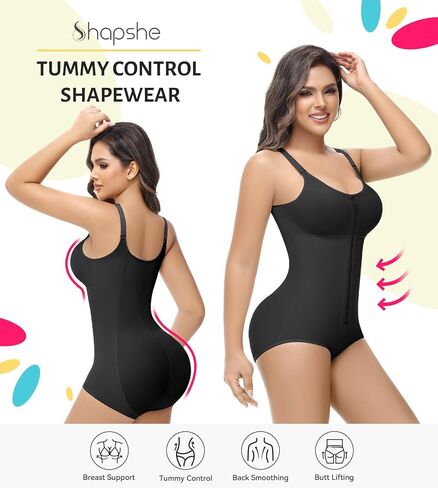 SHAPSHE Fajas Colombianas Moldeadoras Body Shaper Post Surgery Compression Garment Shapewear Tummy Control with Zipper in Kuwait