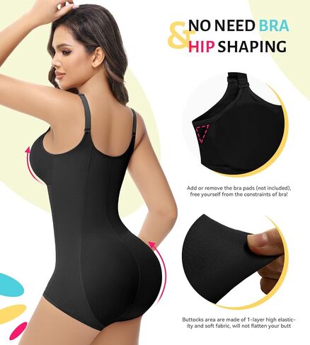 SHAPSHE Fajas Colombianas Moldeadoras Body Shaper Post Surgery Compression Garment Shapewear Tummy Control with Zipper in Kuwait