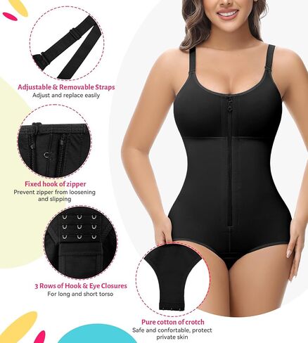 SHAPSHE Fajas Colombianas Moldeadoras Body Shaper Post Surgery Compression Garment Shapewear Tummy Control with Zipper in Kuwait