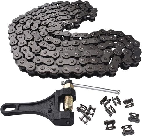 420 محرك الأسطوانة سلسلة 132 وصلات الكسارة ل 50cc 70cc 90cc 110cc 125cc SSR TaoTao Coolster أبولو باجا كازوما الصينية ATV 4 ويلر رباعية حفرة الدراجة الترابية in Kuwait