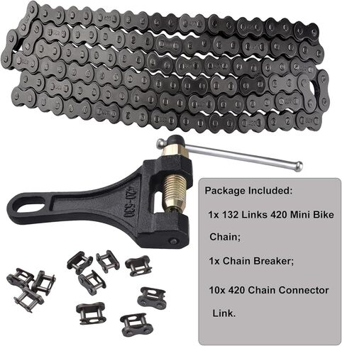 420 محرك الأسطوانة سلسلة 132 وصلات الكسارة ل 50cc 70cc 90cc 110cc 125cc SSR TaoTao Coolster أبولو باجا كازوما الصينية ATV 4 ويلر رباعية حفرة الدراجة الترابية in Kuwait