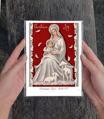 Decoupage Paper Pack (35 Sheets 6"x8") Kittens Love Christmas FLONZ Vintage Styled Christmas Pictures Cards for Decoupage, Craft and Scrapbooking in Saudi Arabia
