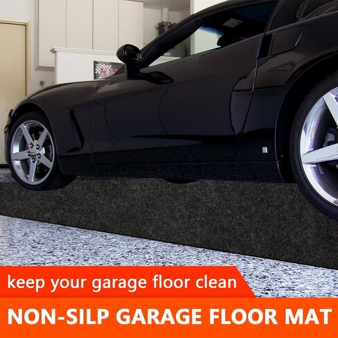 Non-Slip Garage Floor Mat for Under Car, 7’4"x17' Extra Large Absorbent Oil Garage Parking Mat, Waterproof Backing, Reusable, Washable, Protects Floor from Snow, Rain and Mud for Cars in Kuwait