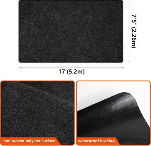 Non-Slip Garage Floor Mat for Under Car, 7’4"x17' Extra Large Absorbent Oil Garage Parking Mat, Waterproof Backing, Reusable, Washable, Protects Floor from Snow, Rain and Mud for Cars in Kuwait