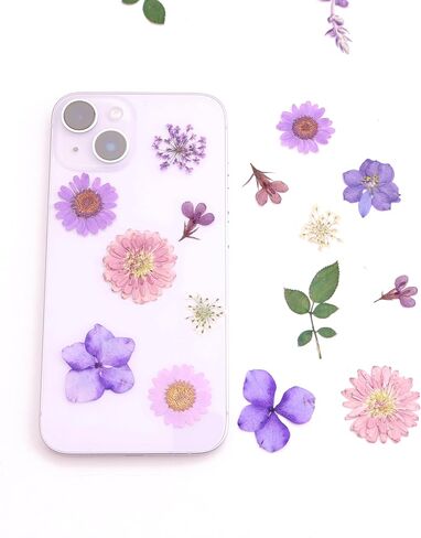 28PCS Dry Embossing and 2 Exquisite Tweezers, Real Natural Petals. Used for DIY Resin Candle Soap Jewelry Nail Crafts, Mobile Phone Shell Scrapbook Making, Photo Frame DIY(Purple) in Saudi Arabia