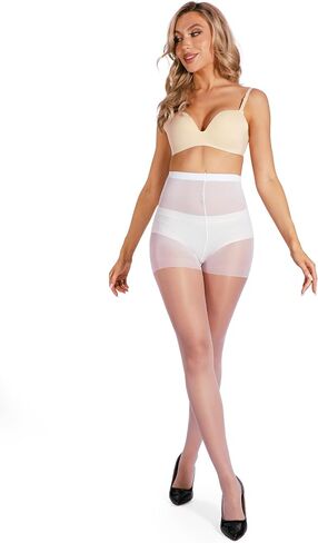 HONENNA Sheer Tights for Women 3 Pairs 20D Control Top High Waist Pantyhose with Reinforced Toes in Kuwait
