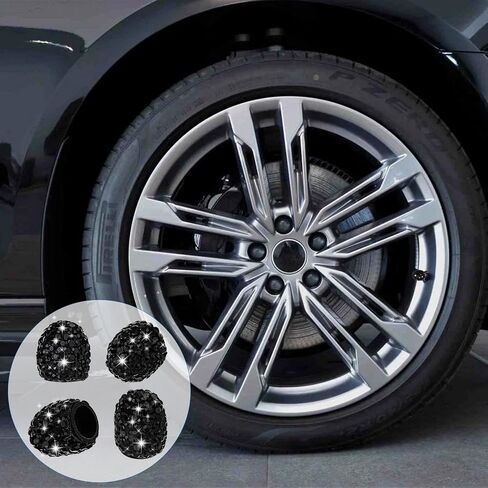 4PCS Tire Valve Caps Bling Crystal Diamond Tire Valve Stem Caps Universal Car Wheel Tire Stem Covers for Cars SUVs Trucks Motorcycles Bikes(White) in Saudi Arabia