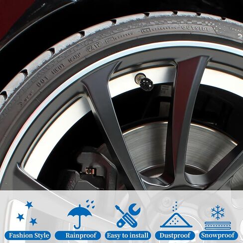 4PCS Tire Valve Caps Bling Crystal Diamond Tire Valve Stem Caps Universal Car Wheel Tire Stem Covers for Cars SUVs Trucks Motorcycles Bikes(White) in Saudi Arabia