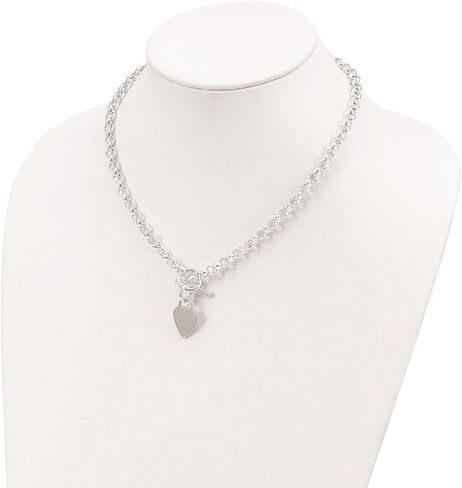 قرص قلب من الفضة الاسترليني Diamond2Deal قابل للنقش على قلادة تبديل فاخرة هدية مجوهرات راقية للنساء in Saudi Arabia