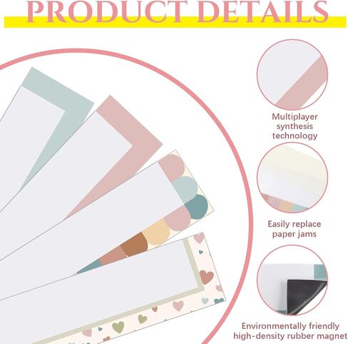 8 Pcs Boho Magnetic Pocket Chart for Whiteboard 14''x2'' Magnetic Sentence Strip Pocket Magnetic Strips for Classroom Teacher Student School Learning Tool Chalkboard Bulletin Board Decor in Saudi Arabia