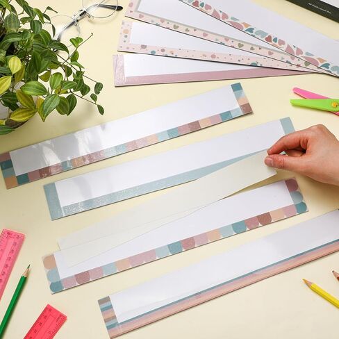 8 Pcs Boho Magnetic Pocket Chart for Whiteboard 14''x2'' Magnetic Sentence Strip Pocket Magnetic Strips for Classroom Teacher Student School Learning Tool Chalkboard Bulletin Board Decor in Saudi Arabia