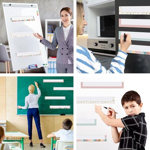 8 Pcs Boho Magnetic Pocket Chart for Whiteboard 14''x2'' Magnetic Sentence Strip Pocket Magnetic Strips for Classroom Teacher Student School Learning Tool Chalkboard Bulletin Board Decor in Saudi Arabia