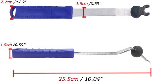 Auto Trim Removal Tool Pry Car Remover Tools Door Panel Removal Tool Car Clips Fasteners Push Rivets Pins Nail Puller Radio Dashboard Interior Trim Tool with Rubber Ring (Blue & Sliver) in Kuwait