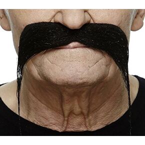 Mustaches Self Adhesive Fake Mustache, Novelty, Biker False Facial Hair, Costume Accessory for Adults, Black Color