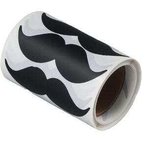 200 PCS Mustache Stickers,Self-Adhesive Mustache Labels Roll for Party Supplies,(1Roll)